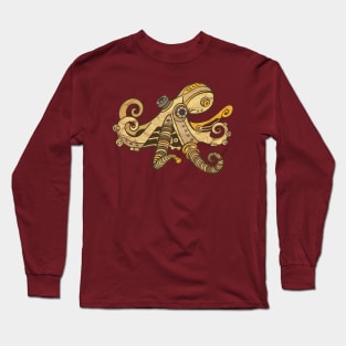 Steampunk Octopus Vintage Distressed Long Sleeve T-Shirt